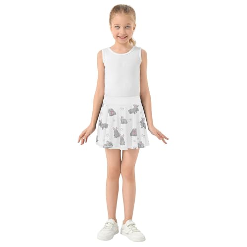 Girls Skorts High Waist Athletic Skirts with Shorts Bunnies Stretchy Teens Performance Tennis4