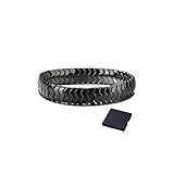 Tazimo Hematite Bracelet for Men,Black Tourmaline Hemys Hematite Bracelet Men Reclaim Your Edge & Confidence Power Balance Stretch Healing Bracelets Inspirational Jewelry Gifts (G:Black Wave)