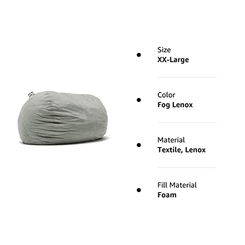 Big Joe Fuf Xxl Foam Filled Bean Bag Chair With Removable Cover, Fog Lenox, 6Ft Giant #TOP6