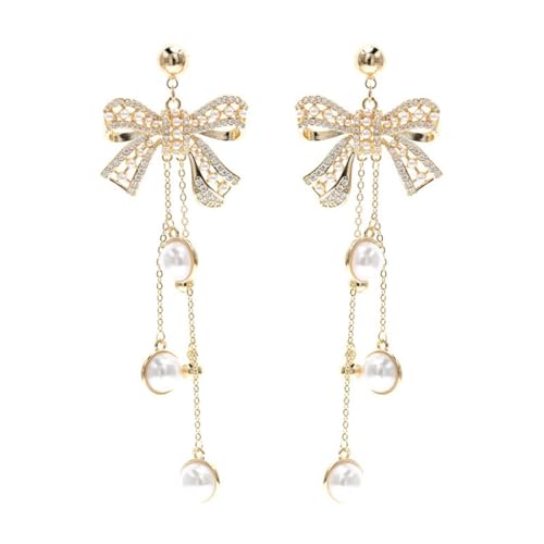 Boucles d'oreilles pendantes vintage en argent avec nœud et pompon, le cadeau idéal