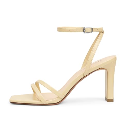 Image of Modatope Womens Sandals Square Open Toe Chunky High Heels Strappy Ankle Strap Sandals Comfort Dress Party Shoes