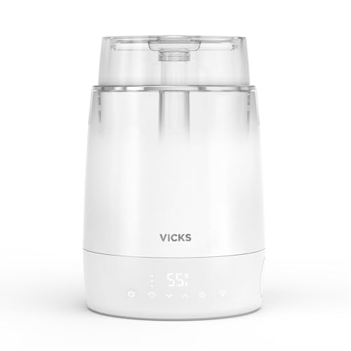 Vicks Embrace Cool Mist Top Fill Humidifier (VUL900), White – Cool Mist Humidifier Top Fill for Bedroom or Office - image 1