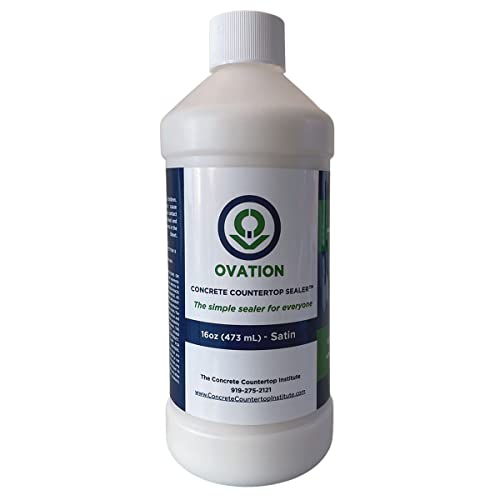 Ovation Concrete Countertop Sealer - an Easy Food Safe Cement Seal for DIY use (16 oz Satin)