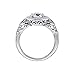 Amazon Essentials Platinum-Plated Sterling Silver Infinite Elements Cubic Zirconia Antique Round-Cut and Created Sapphire Ring size 7, (previously Amazon Collection)