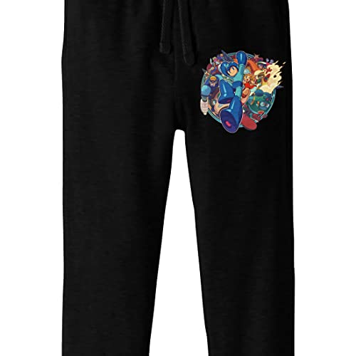 Bioworld Mega Man Character Key Art Youth Black Graphic Jogger Pants2
