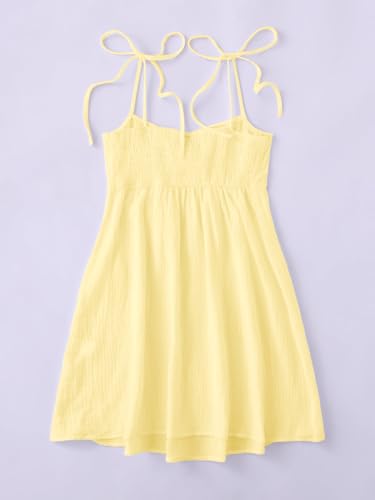 Image of SOLY HUX Women's Summer Cami Sun Dress A Line Tie Shoulder Y2k Cute Casual Short Mini Beach Babydoll Dresses