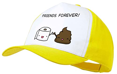 MERCHANDMANIA Gorra Amarilla Papel higienico WC Friends Forever Color Cap.