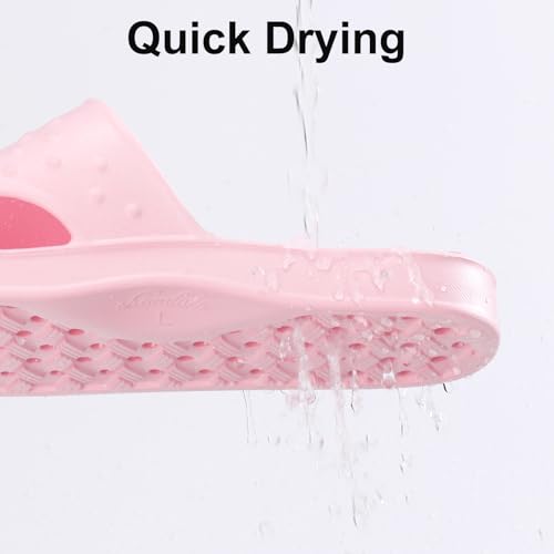 Image of shevalues Shower Shoes for Women Men with Arch Support Quick Drying Pool Slides Lightweight Beach Sandals with Drain Holes