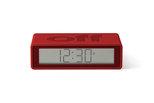 Lexon Flip+ Digital Alarm Clocks For Bedrooms, Reversible On/Off Faces With Snooze Function, Lcd Display, Battery Operated Desk Clock And Aesthetic Room Decor - Red #TOP5