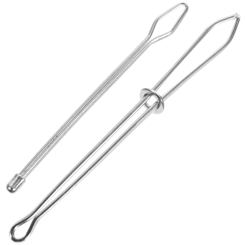 HEALLILY Trekkoord Threader Gemakkelijk Trekkende Bodkin Threader met Pincet voor Elastische Schroefgaren 2 Stks (zilver)