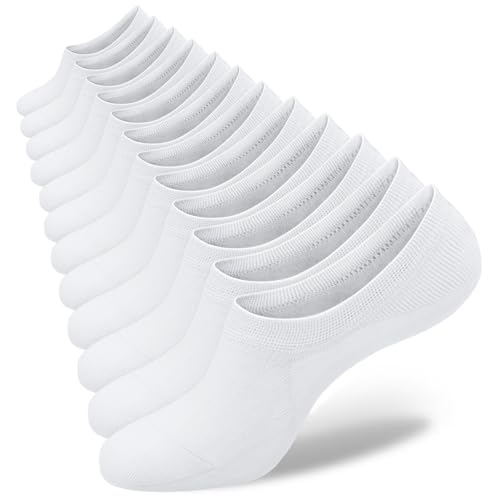 Image of SIXDAYSOX Womens No Show Socks - 4-8 Pairs, Low Cut, Non-Slip, Invisible Cotton Liner