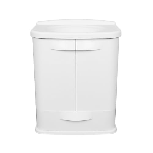 Gabinete Plástico com Lavatório para Banheiro Gab Fit Branco Astra