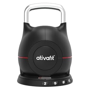 ATIVAFIT 20kg Adjustable Kettlebell 7 in 1 with Solid Aluminum Handle Quick Adjustment Weights With Safety Locking Systerm Space Saving Strength Training For Fitness Home Gym
