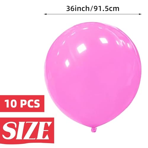 90 CM Grosse Bunt Luftballons, 10 Stück 36 Zoll Riese Luftballon Helium, Latex Riesige Ballon Dekoration für Hochzeit Karnevals Deko Festivals (10 Farbe)