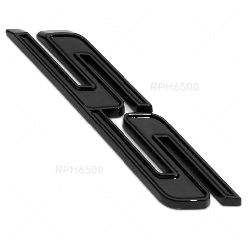 Image of 2Pcs Slant SS Emblems Side Car Badge Decal Compatible with Chevy Camaro Impala Malibu Holden 2010-2026 (Glossy Black)