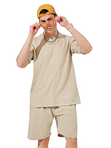 Image of Maniac || Mens || Solid Round Neck Half Sleeve Blue Tshirt and Blue Short Cotton Slim Fit Tracksuit