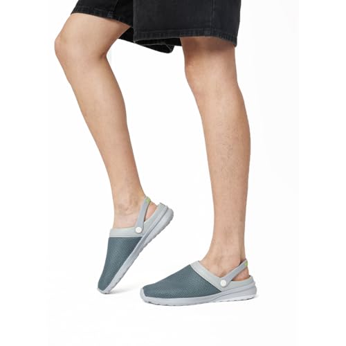 KazarMax Wanderer Men's Casual Clogs with Adjustable Back Strap | Comfortable & Light Weight | Stylish & Anti-Skid | Everyday Use Memory Foam Clogs