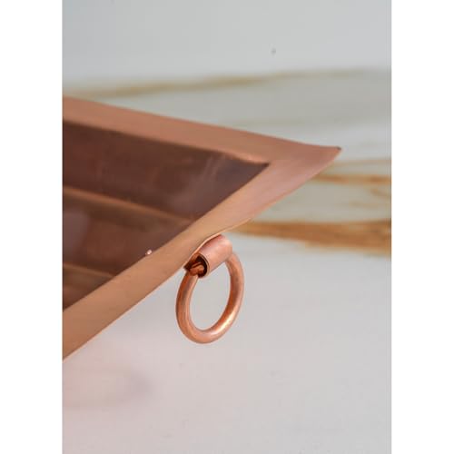 Image of INDIAN ART VILLA Pure Copper Hawan Kund with Handle On Both Side, for Yagya, Hawan & Poojan Purpose, Size-1.5 x 4.5 Inches