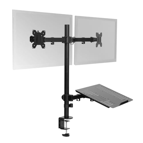 Support double ecran bras articule moniteur 24 pouces et PC - 2