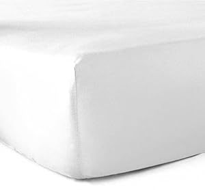 Fitted Sheet 100% Cotton 57 Thread Count 80 x 200 cm White 30 cm