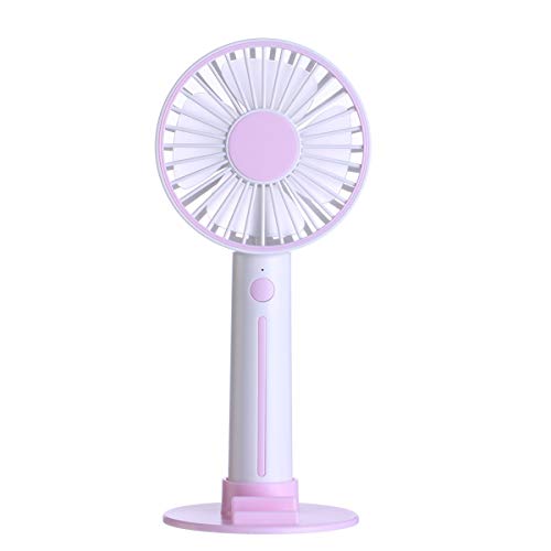 Mini Tragbare Handheld Fan USB Rechargebale Desktop Fan Mit Handy Stift Halter Make-Up Spiegel-Rosa