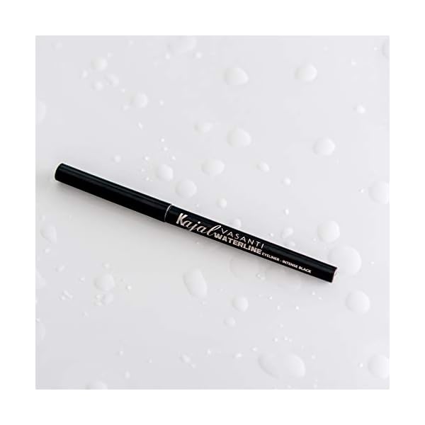 VASANTI-Kajal-Waterline-Eyeliner-Black-Opthalmologist-Approved-and-Tested-Long-lasting-Waterproof-Paraben-Free-Eye-Makeup VASANTI Kajal Waterline Eyeliner Pencil - Long-lasting, Waterproof, Smudge-proof, Safe for Sensitive Eyes, Waterline Eye Liner - Opthalmologist Approved and Tested (Intense Black)