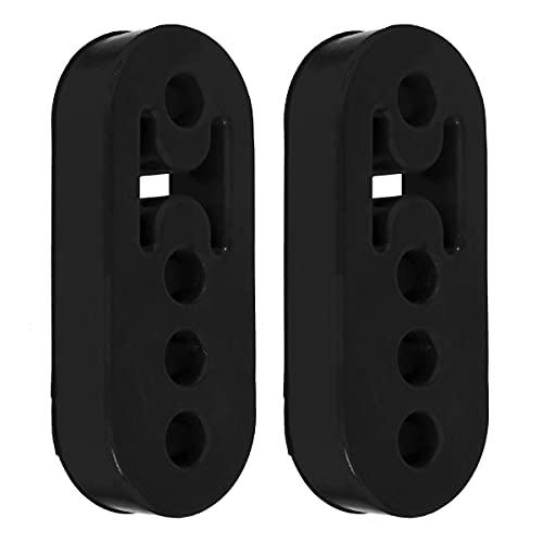 RdjEokf 2Pcs Car Rubber Exhaust Hanger, 4 Holes Universal Auto Tail Pipe Muffler Insulator Bushing Mount, High Density Bracket Hanger, Exhaust System Muffler Bracket Mount for Vehicles