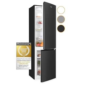 Exquisit Koel-vriescombinatie KGC265-70-NF-040C inoxlook-az | 253 l volume | koelvriescombinatie No-Frost | deuraanslag verwisselbaar | koelvriescombinatie vrijstaand