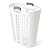 Gracious Living Easy Carry Flex Hamper, Large 87.5 Liter Lightweight Plastic Ventilated Laundry Basket Clothes Bin with Handles, White 3 Pack