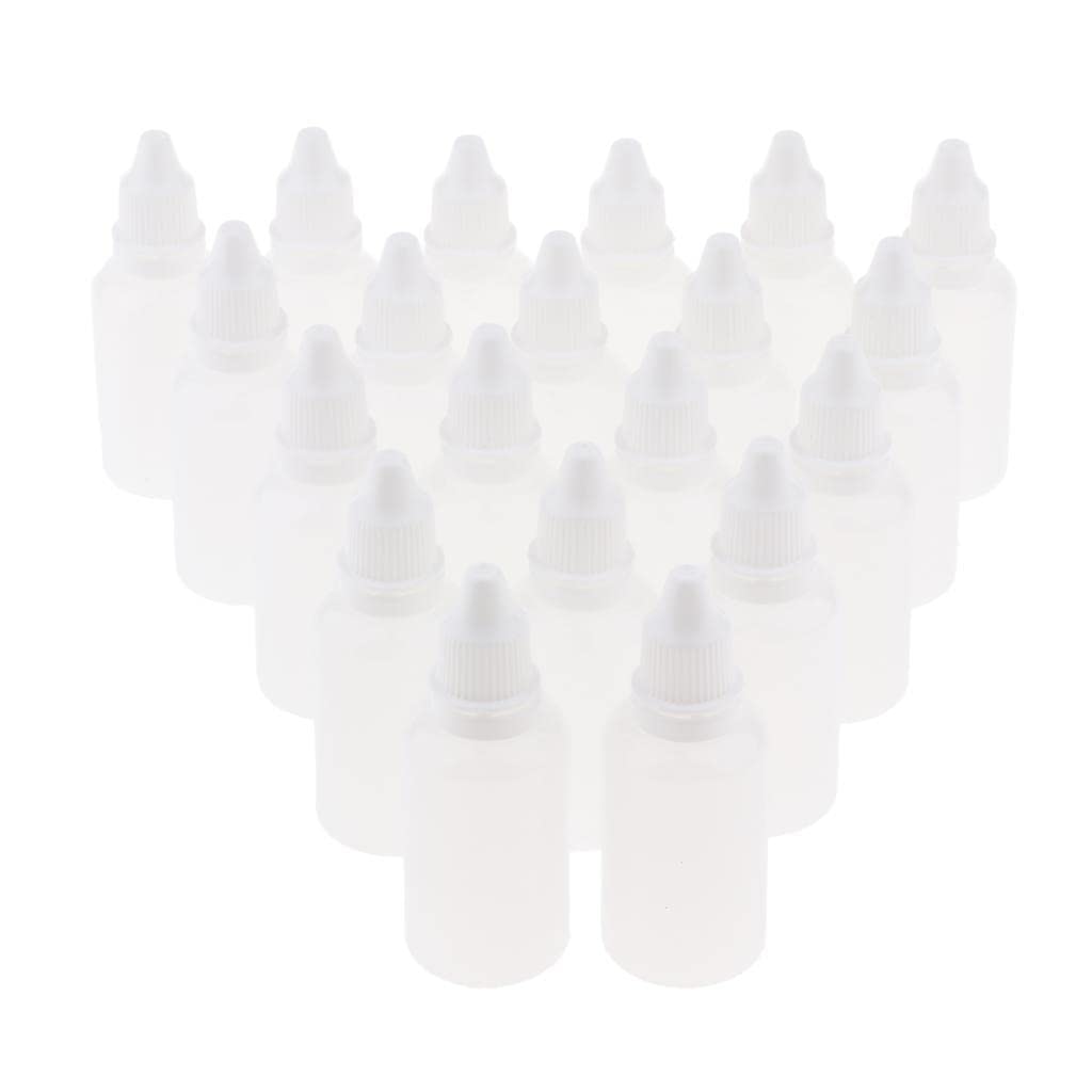 Pack of 20 30ml White PVC Empty Squeezable Dropper Bottles Eye Liquid Dropper Vials with Caps Refillable-image-45