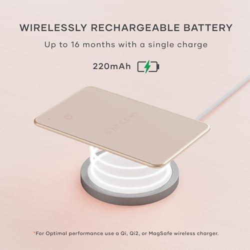 Image of Satechi FindAll Wallet Card with Find My, Wallet Tracker Card with Left Behind Notification, Sound Alert and Wireless Charging, Works with iPhone, iPad, Mac - Desert Rose