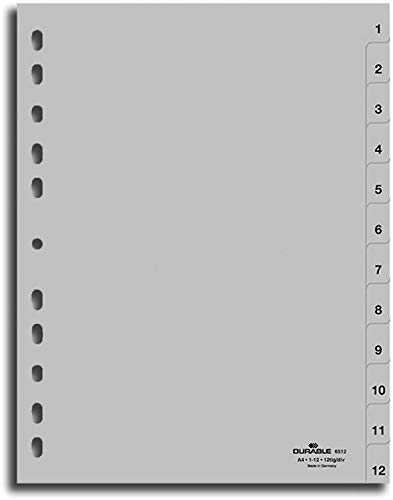 Durable Register für DIN A4, 1-12 volldeckend