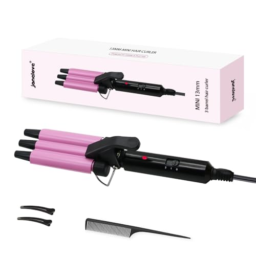 Janelove 13Mm Piastra Onde Per Capelli Corti, Mini Ferro Arricciacapelli In Ceramica Per Beach Waves, 180°C/210°C, Riscaldamento Rapido 30S, Con Oettine E Clip - Rosa - 7