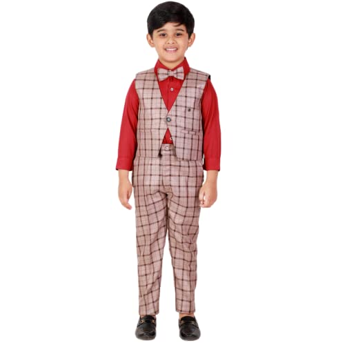 Image of Pro-Ethic Style Developer Boy's Cotton 3 Piece Suit for Boys | Kids Wear Suit Set Coat, Pant, & Shirt (S-124)