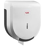Dispensador portarrollos para papel higiénico industrial. Fabricado en plástico ABS blanco.