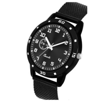 Image of Men's Premium Analog Watch with Roman Number Markers and Stainless Steel Chain Strap