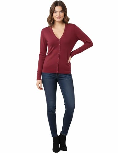 Image of Allsense Women's Long-Sleeve V-Neck Cardigan Sweater | Button Down, Lightweight Soft Knit