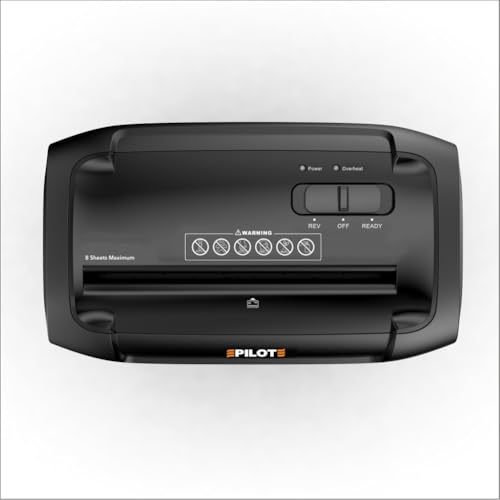 Image of Pilot 08CC 8-Sheet Cross Cut Paper Shredder Machine for Home & Small Office | Paper & Credit Card Shredder | High Security 4 x 38 mm Cut | 15L Bin | Auto Start /Stop | 6 Months Carry-in Warranty