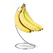 Produktbild Relaxdays Bananenhalter mit rundem Standfuß, Bananenhaken, Obstaufbewahrung, Bananen, Trauben, verchromtes Eisen, silber