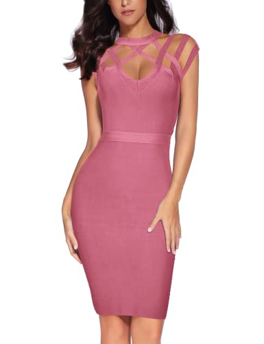 Image of meilun Hight Neck Cut Out Bandage Dress Mini Formal Party Gowns Wedding Guest Dress for Women