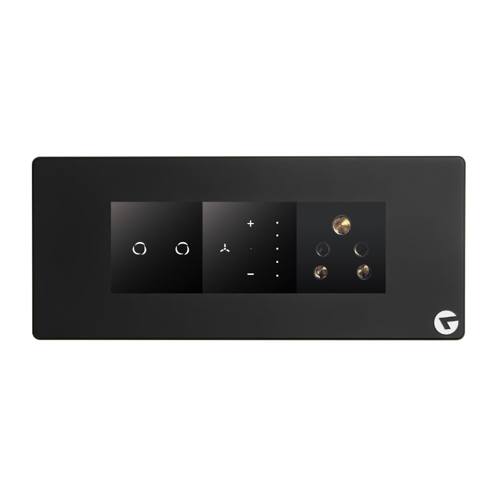 L&G 6M Smart Switch Board | 1 Switch, 1 Fan Regulator, 1 Socket | German Tech, Indian Standards | Compatible with Alexa, Google & Siri | Size: 220×90×45 mm | 3-in-1 Smart Control Panel-image-6