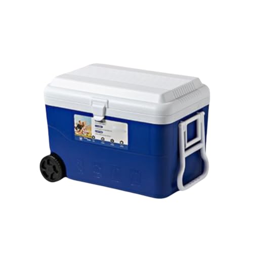 NYHGOXM 40L キャスター付きクーラーボックスは、大容量、密閉設計、そして強力な耐荷重性を備え、キャンプ、バーベキュー、非常時の使用に最適です。ダークグリーンで持ち運びやすく、耐久性にも優れ、キャンプ、バーベキュー、非常時の備えに最適です (40L