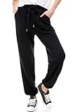 Get Moving in Style Yoga Women's High Waisted Sporty Gym Jogger Sweatpants | Exercise Lounge Trousers Pants | Comfort Feel Loose Fit Lounge |Joggers Travel Sweatpants Black