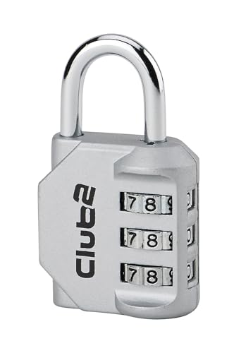 THIRARD Club 2 Padlock – Molded Alloy Body with Resettable 3-Digit Mechanism. Nickel-Plated Steel Handle, 30MM, 1.18 inch - Secure Your Lockers, Toolboxes, and Travel Bags