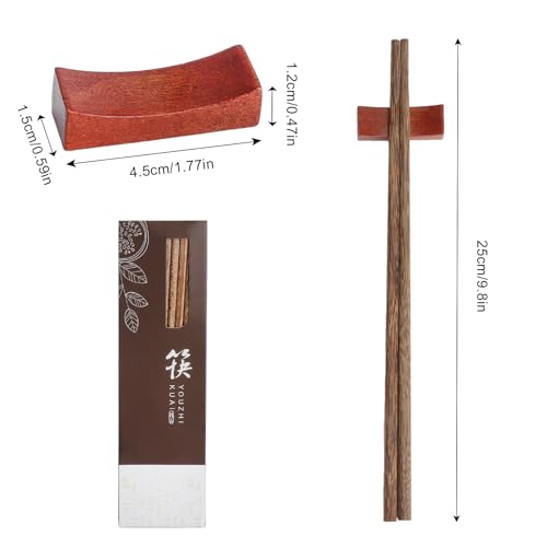 Essstäbchen Holz 10 Paar, Natürliches Chicken Wing Wood Ohne Lack & Wachs Mit Essstäbchen Halter Handpoliert & Splitterfrei Wiederverwendbare China Stäbchen für Zuhause Restaurant Sushi Nudeln