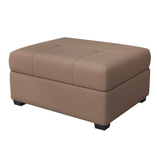 ZPRYZHD Otomana de Almacenamiento Moderna, Banco Versátil con Asiento de Almacenamiento, Banco Otomano de Cama, para Sala de Estar, Entrada del Dormitorio(Brown,63in/160cm)