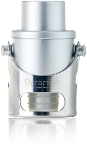 Qpractiko – Tapón de Cava Conservador | Marcador de Tiempo | Preserva Burbujas y Sabor | Mecanismo de Agarre | Cierre de Silicona | Tapón para Botella de Cava y Vino Espumoso, Plata, Plástico ABS Qpractiko – Tapón de Cava Conservador | Marcador de Tiempo | Preserva Burbujas y Sabor | Mecanismo de Agarre | Cierre de Silicona | Tapón para Botella de Cava y Vino Espumoso, Plata, Plástico ABS