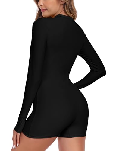 Ocean Blues Women's Long Sleeve One Piece Bathing Suit Athletic Boyleg One Piece Swimsuit UPF 50+ Sun Protection Rash Guard4