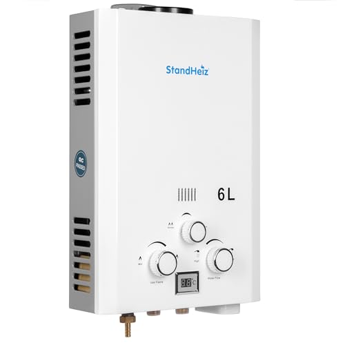 Calentador de agua de gas de 12 kW, 6 l, para casa, autocaravana, propano y butano, LPG, camping.