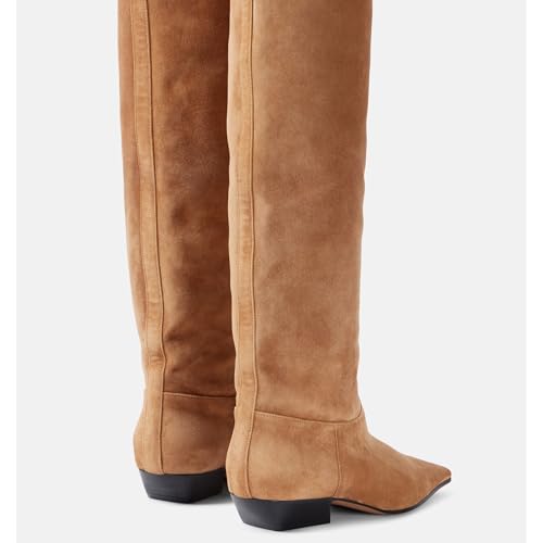 THESHY Women's Knee High Boots Square Toe Chunky Heel Fashion Long Boots Low Heel Fashion Dress Pull on Tall Boots for Women3